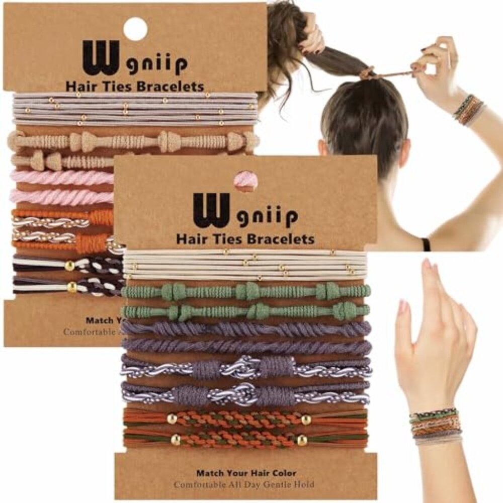 20 Boho Hair Ties in 5 Styles, 10 Colors